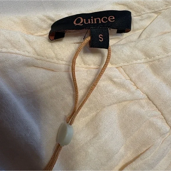 Quince 100% Organic Cotton Gauze Tiered Maxi Dress S Vintage Cream Vacation NWT - Picture 9 of 9